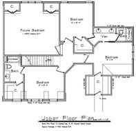 Uppper floor plan for the Chastain in Auburn, AL
