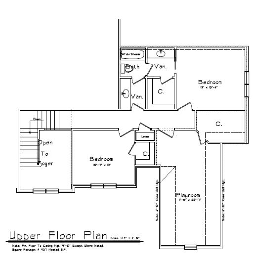 The Clairmont upper floor plan in Auburn, Alabama