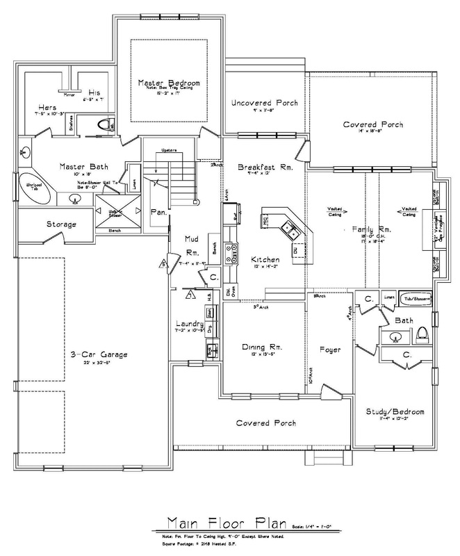Main floor plan for the Montclaire