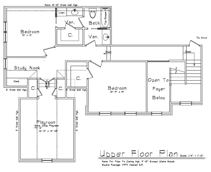 View the upper floor plan for the Wilmington in Asheton Lakes